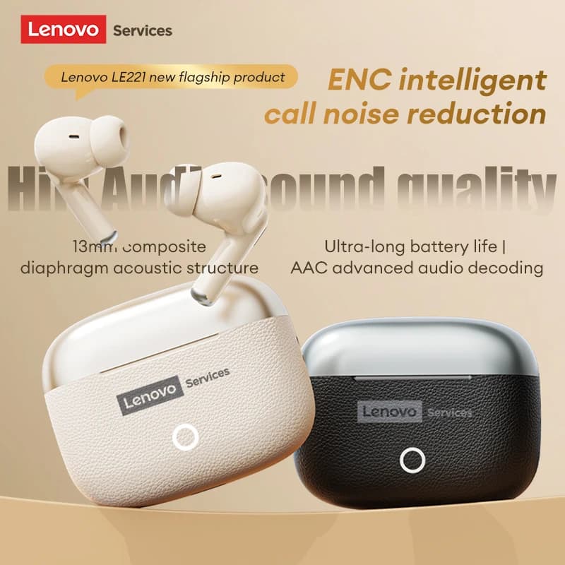 سماعات أذن أصلية لينوفو LE221 بلوتوث 6.0 لاسلكية ENC تقليل الضوضاء TWS بطارية 24 ساعة مع ميكروفون - 3