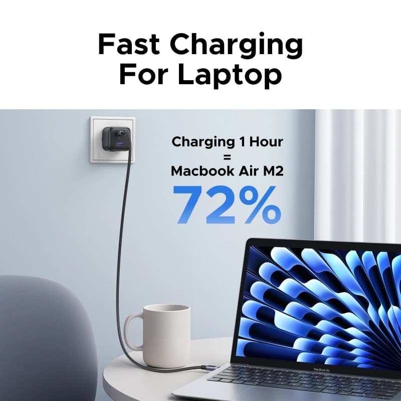 شاحن UGREEN 45 واط GaN PD3.0 PPS QC3.0 لهواتف Samsung S25 S24 Ultra iPhone 17 16 15 Pro Max iPad Xiaomi Tablet USB C شاحن سريع - 5