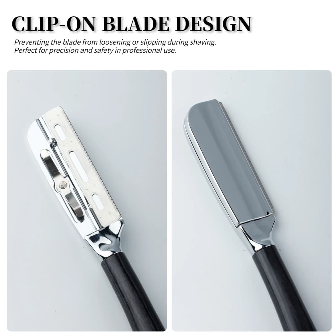 شفرة حلاقة جديدة احترافية للحية، شفرة حلاقة مستقيمة، أدوات إزالة الشعر للرجال، مقبض خشبي، قبضة مقاومة للانزلاق للحلاقة المنزلية - 5