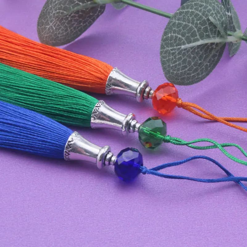 2Pcs Crystal Tassel 8cm/3.15inch Jewelry Decoration DIY Clothing Pendant Small Hanging Ear Tassel for Fashion Accessories - 2