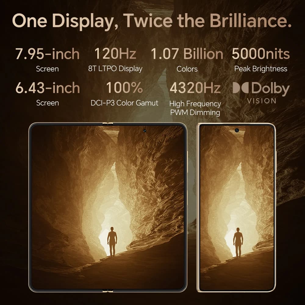 هونر ماجيك V5 نسخة عالمية هاتف ذكي قابل للطي 5G سنابدراجون 8 إيليت شاشة 7.95 بوصة LTPO OLED بطارية 5820 مللي أمبير شحن فائق 66 واط - 3