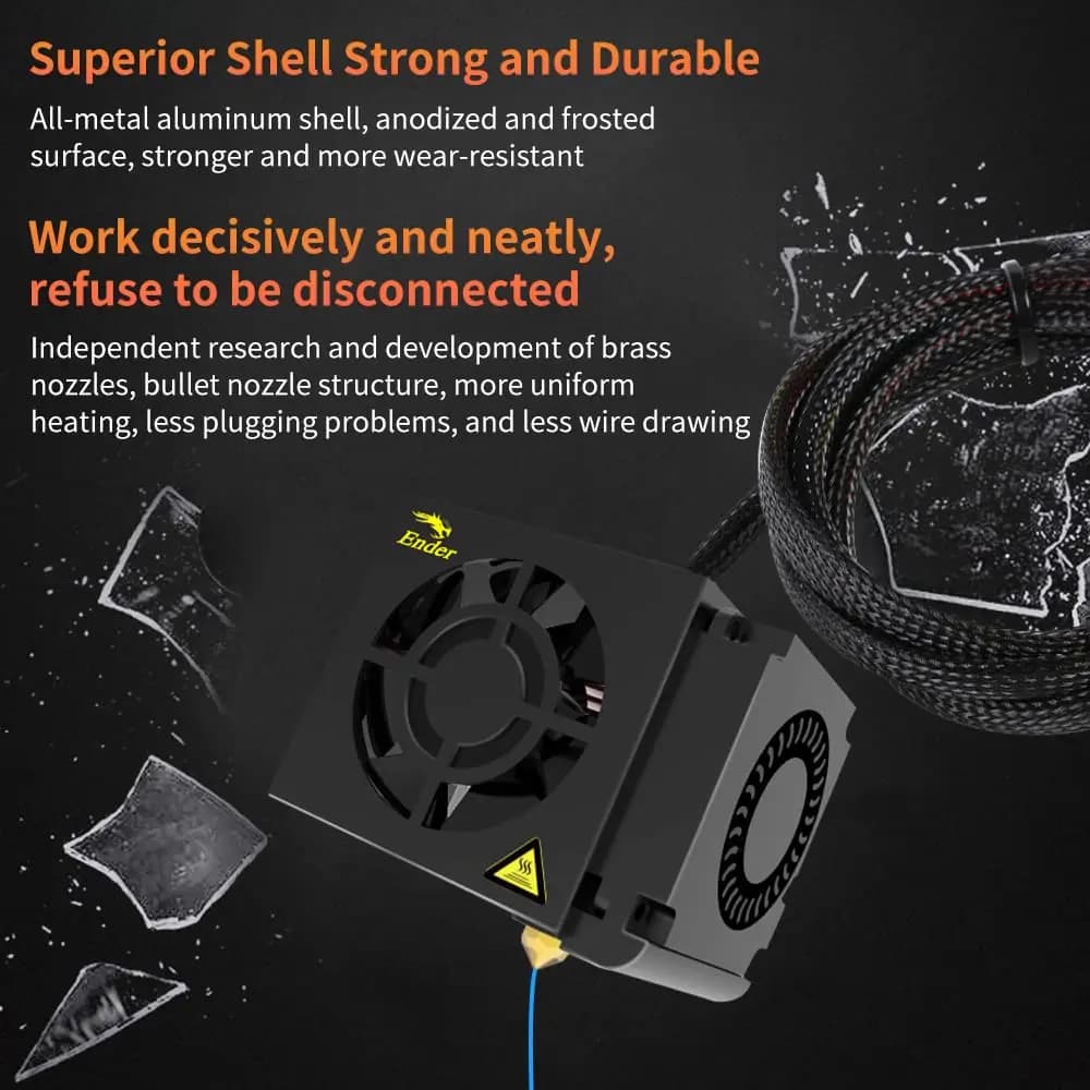 Creality Original Ender 3 Full Assembled Hotend Set,Full Assemble Hotend with Mental Shell for Ender 3 / Ender 3S/ Ender 3 Pro - 3