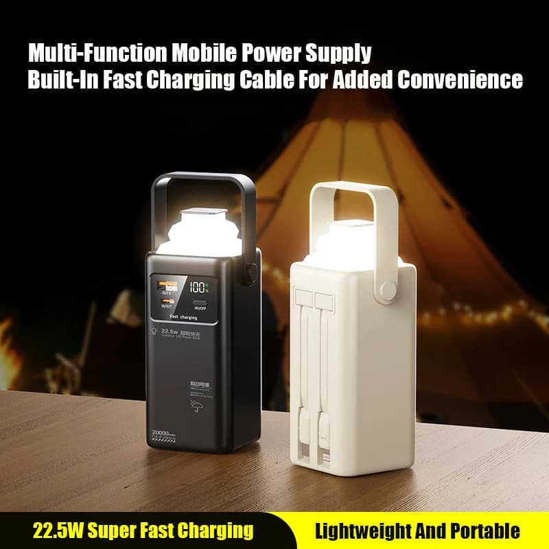 80000mAh Large Capacity Portable Outdoor Emergency Power Supply Built-in Cable And Camping Light Suitable For IPhone And Samsung - 4