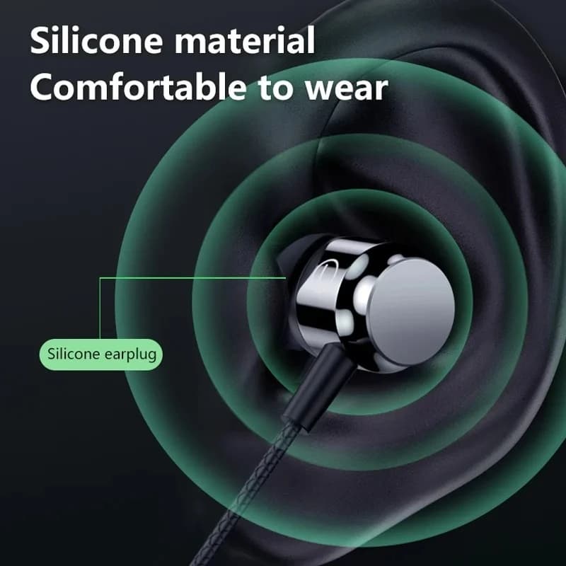 سماعات أذن سلكية معدنية مغناطيسية، مقبس 3.5 مم، L/TYPE-C، لموسيقى الدي جي الاستريو عالية الدقة، سماعات رأس سلكية لإلغاء الضوضاء للألعاب مع ميكروفون عالي الدقة لأجهزة الكمبيوتر والهواتف الذكية - 5