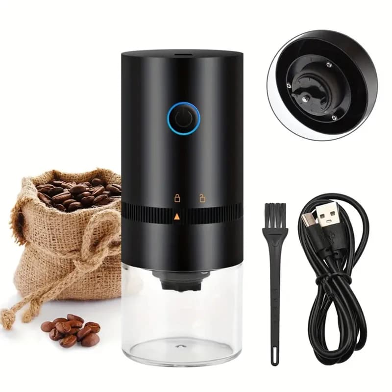 USB-Rechargeable Burr Coffee Grinder - Perfect Portability with Adjustable Settings & Easy Maintenance for Coffee Lovers - 3