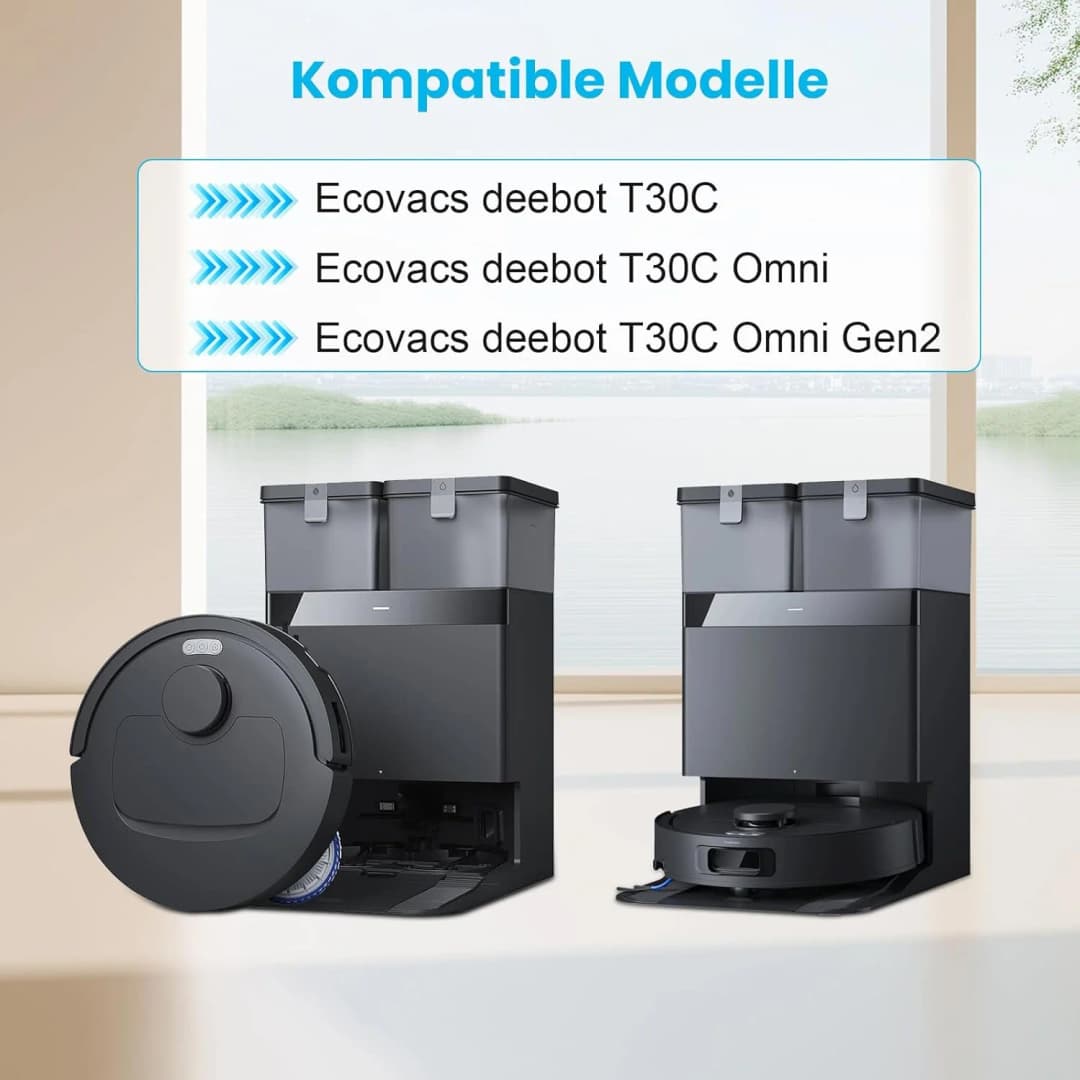 Ecovacs Deeboot T30C / T30C OMNI / T30C GEN 2 / T30C OMNI GEN 2, Debot N50 OMNI Parts Brush Filter Mop Cloth Dust Bag - 2