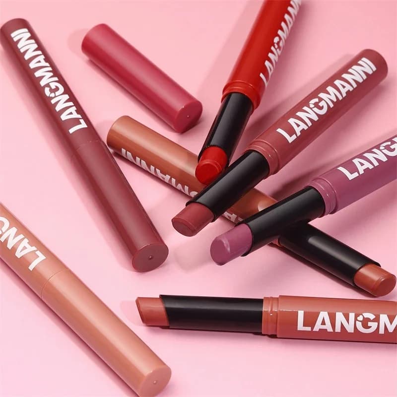 Matte Lipstick Non-Stick Cup Long-Lasting Velvet Finish Lipstick Pen Smooth Matte Lip Color Waterproof Non-Fading 12 Colors Nude - 6