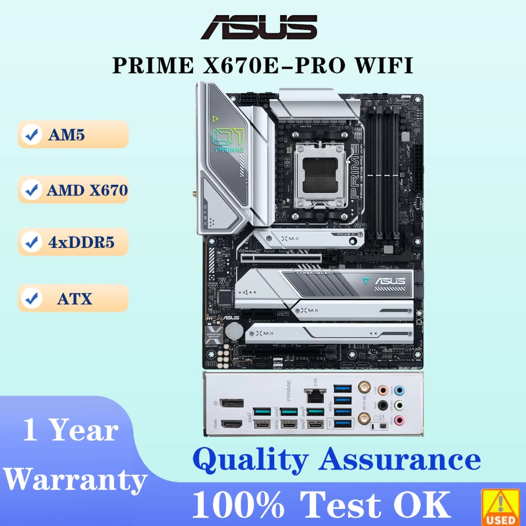 ASUS PRIME X670E-PRO WIFI Motherboard Socket AM5 CPU DDR5 8000+(OC) Memory Chipset X670 ATX Mainboard