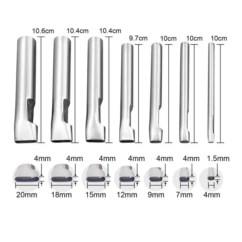 الجلود مستطيل حزام ثقب الناخس البيضاوي ثقب حزام حزام (استيك) ساعة اللكمات المسطحة الثقيلة الجوف لكمة DIY بها بنفسك أدوات الجلود الحرفية - 6
