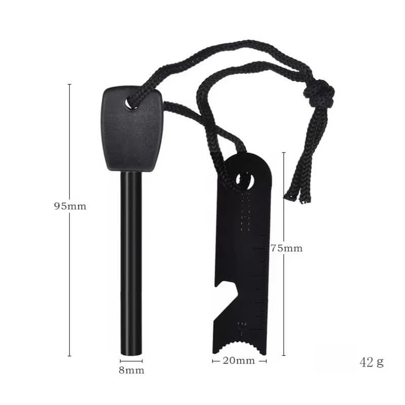 قضيب مغنيسيوم حجر صوان كبير صلب: مشعل نار خارجي جديد للتخييم والمشي لمسافات طويلة معدات نجاة طوارئ، بالإضافة إلى فتاحة زجاجات - 5