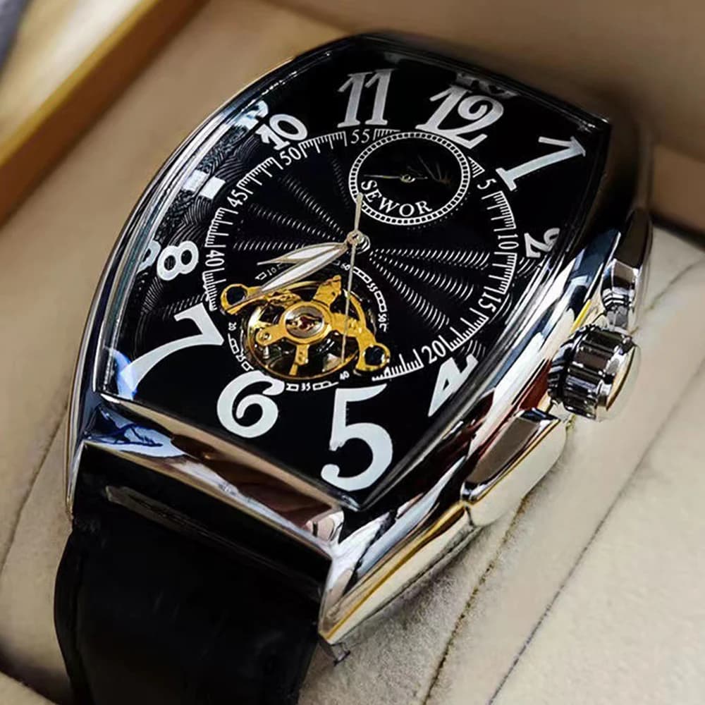 Luxury Mens Automatic Mechanical Watches Tourbillon Skeleton Wrist Clock Male Luminous Man Wrist watch for men relojes mecánicos - 2