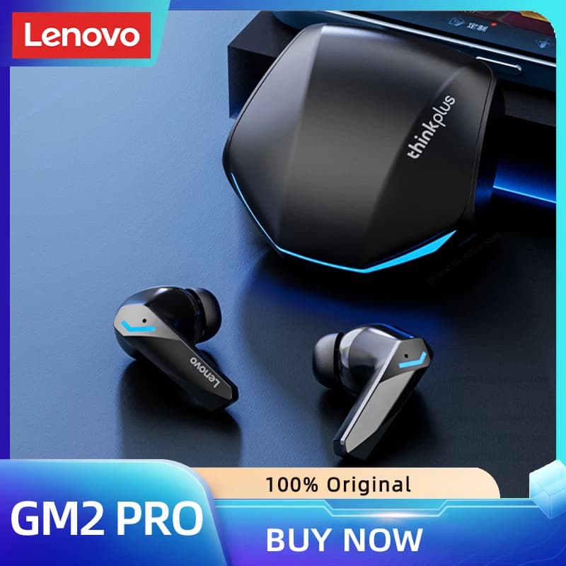 سماعة أذن Lenovo GM2 Pro 5.3 الأصلية سماعات بلوتوث لاسلكية سماعات رأس منخفضة الكمون مكالمات HD سماعة رأس ألعاب ثنائية الوضع مع ميكروفون