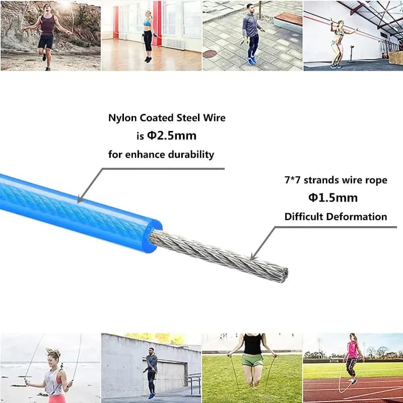 3m Steel Wire for Jump Ropes Fitness Crossfit Spare Rope  Replaceable Wire Cable Metal Speed Wire Skipping Rope Accessories - 2