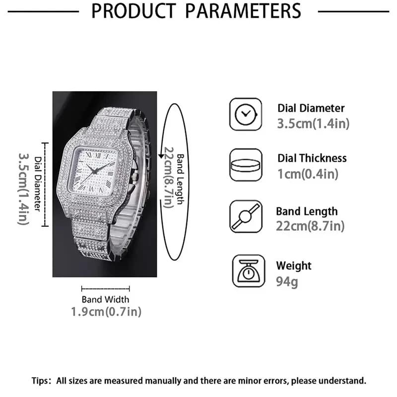 ساعات فاخرة مرصعة بالألماس للرجال والنساء ساعة ذهبية ساعة يد للسيدات ساعات فاخرة مرصعة بالكريستال سوار للجنسين ساعات نسائية 2024 جديدة - 5