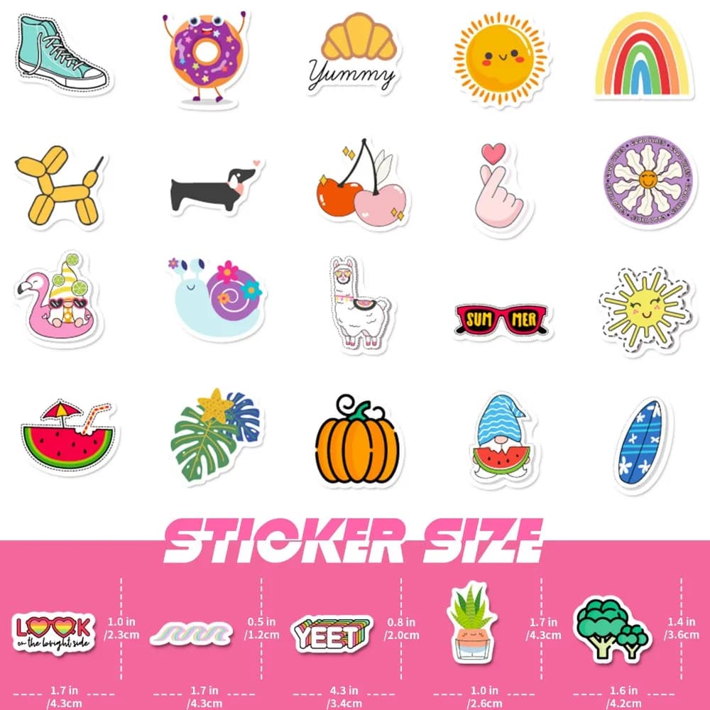 100pcs Kawaii Cute Sticker Vsco Live Aesthetics for Kid Colorful Sticker DIY Laptops Water Bottles Phones Decorative Stickers - 4