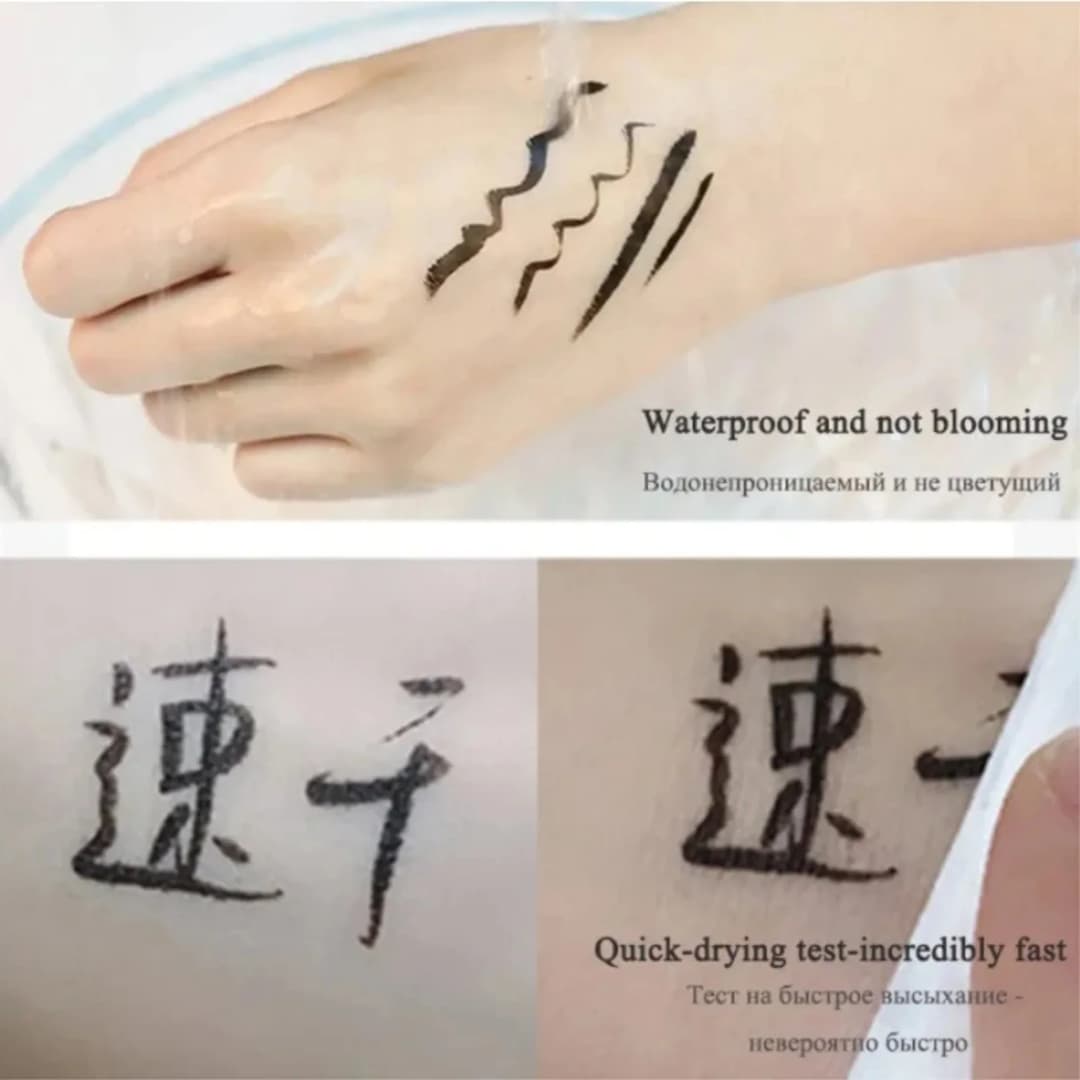 1 قطعة قلم تحديد سائل للعين سريع الجفاف مقاوم للماء والعرق محدد عيون يدوم طويلاً قلم تحديد أسود بني مستحضرات تجميل - 5