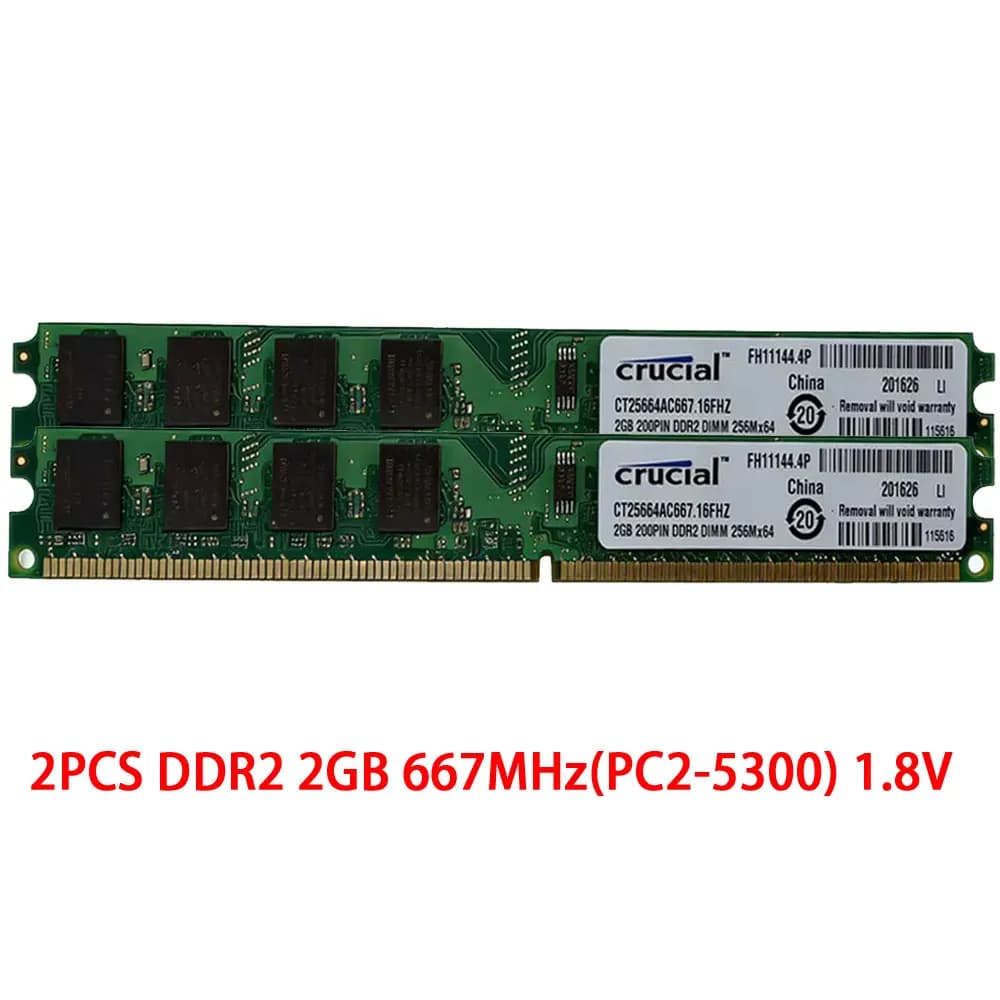 Crucial DDR3 DDR2 DDR3L PC Desktop RAM 2GB 4GB 8GB KIT (2x4G)(2x8G) 1600 1333 1866MHz Memory DIMM PC2-6400 5300 PC3-12800 14900 - 3