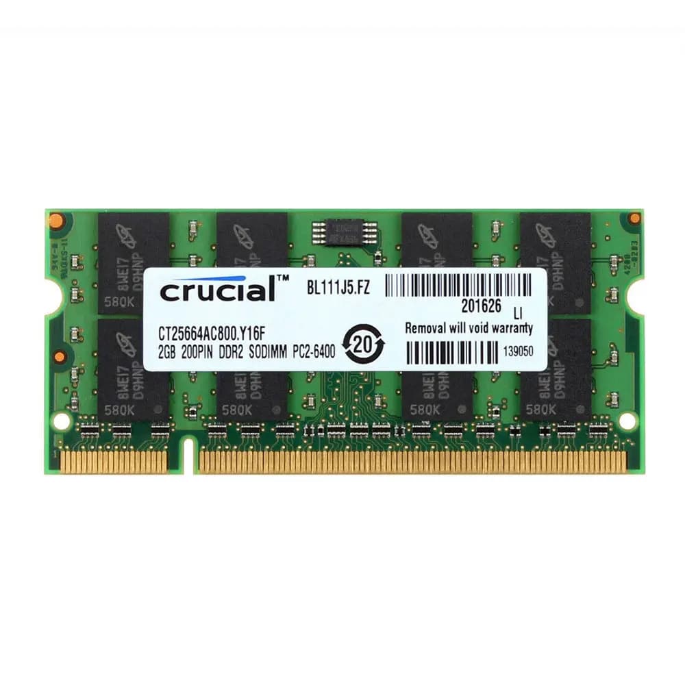Crucial Laptop Memory RAM DDR3 DDR3L DDR2 2GB 4GB 8GB 1600 1866 1333 1066 667 800MHz PC3-8500 10600 12800 1.35V Notebook SODIMM - 2