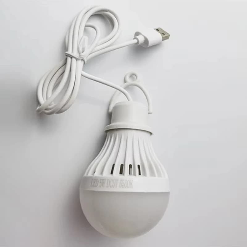 مصباح تخييم LED يعمل بالطاقة DC، مصباح ليلي، لمبة طوارئ USB، مصباح خيمة معلق لمعدات التخييم والصيد والشواء والإصلاح - 6