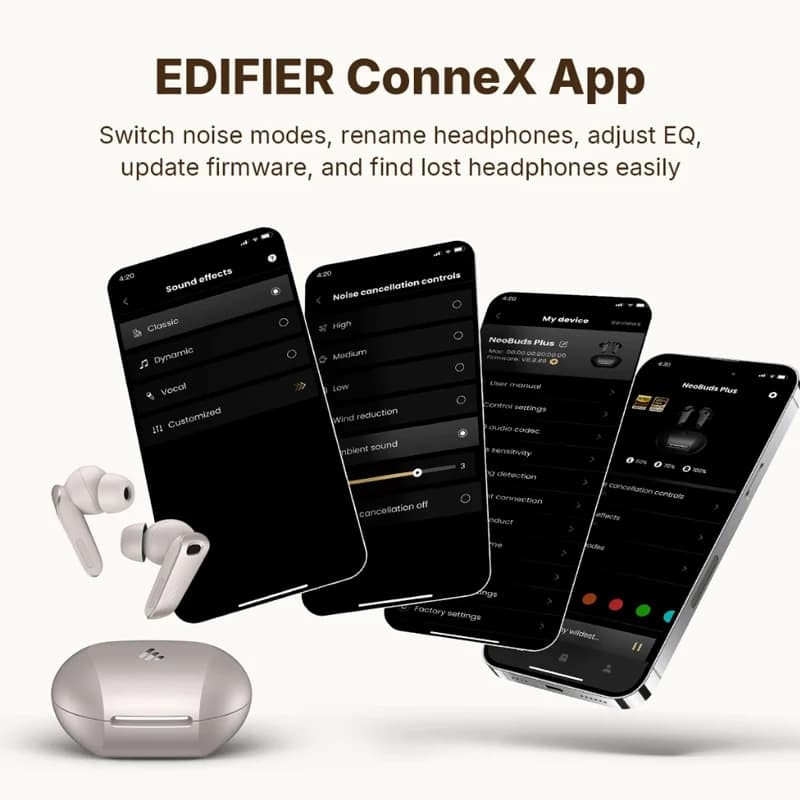 Edifier NeoBuds Plus True Wireless Earbuds Hybrid ANC -48dB Bluetooth V5.4 Hi-Res LDAC LHDC5.0 IP54 Spatial Sound 47H Playtime - 6