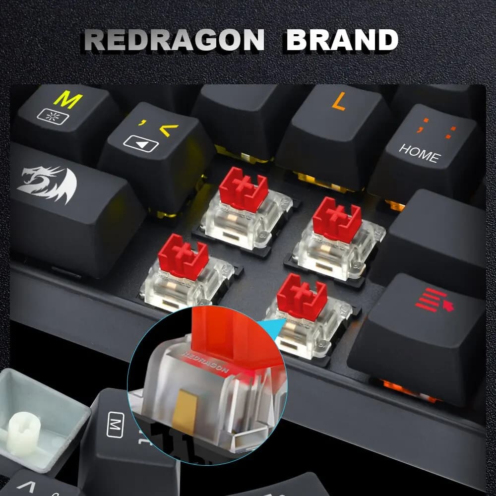 REDRAGON SMD RGB MX التبديل 3Pin كليكي الخطي اللمس الصامتة الأحمر الأزرق الأسود البني الأرجواني Switche الخلفية لوحة المفاتيح الميكانيكية - 4