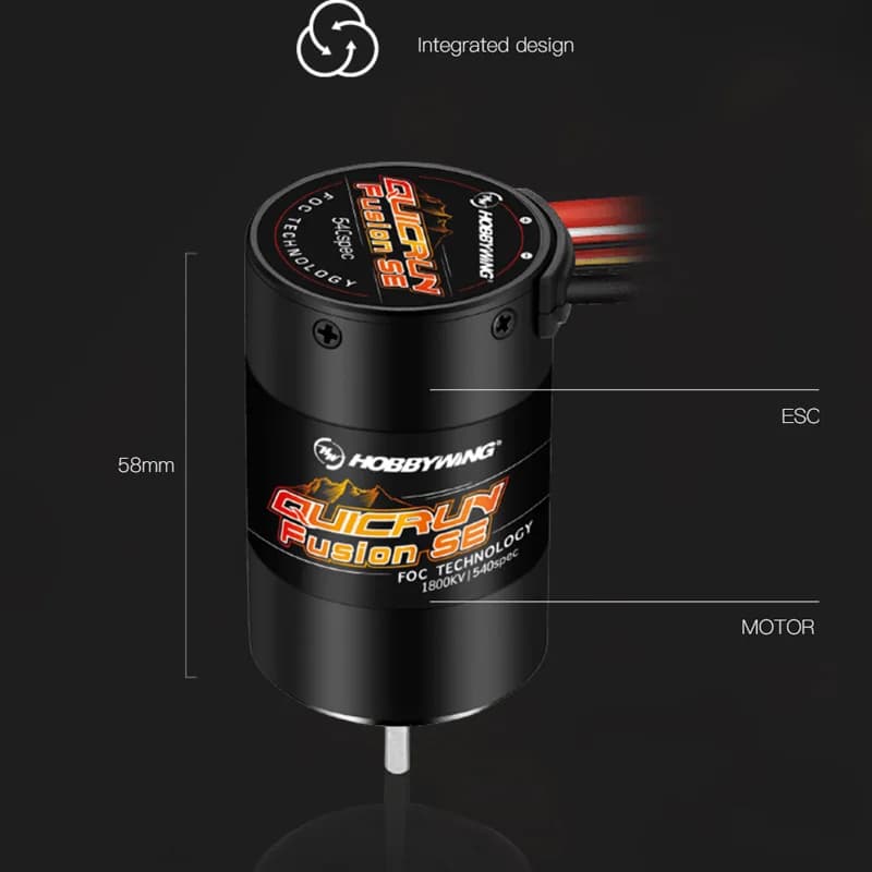 Hobbywing QuicRun Fusion SE 1200KV / 1800KV Sensored Brushless Motor Built In 40A ESC 2 in 1 Waterproof For 1/10 1/8 RC Car part - 5