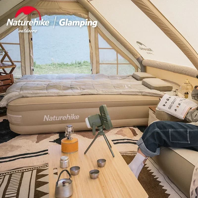 وسادة هوائية للسرير الخارجي من Naturehike، سرير قيلولة، مرتبة هوائية سميكة، سرير هوائي قابل للنفخ، مرتبة هوائية للاسترخاء NH22FCD04