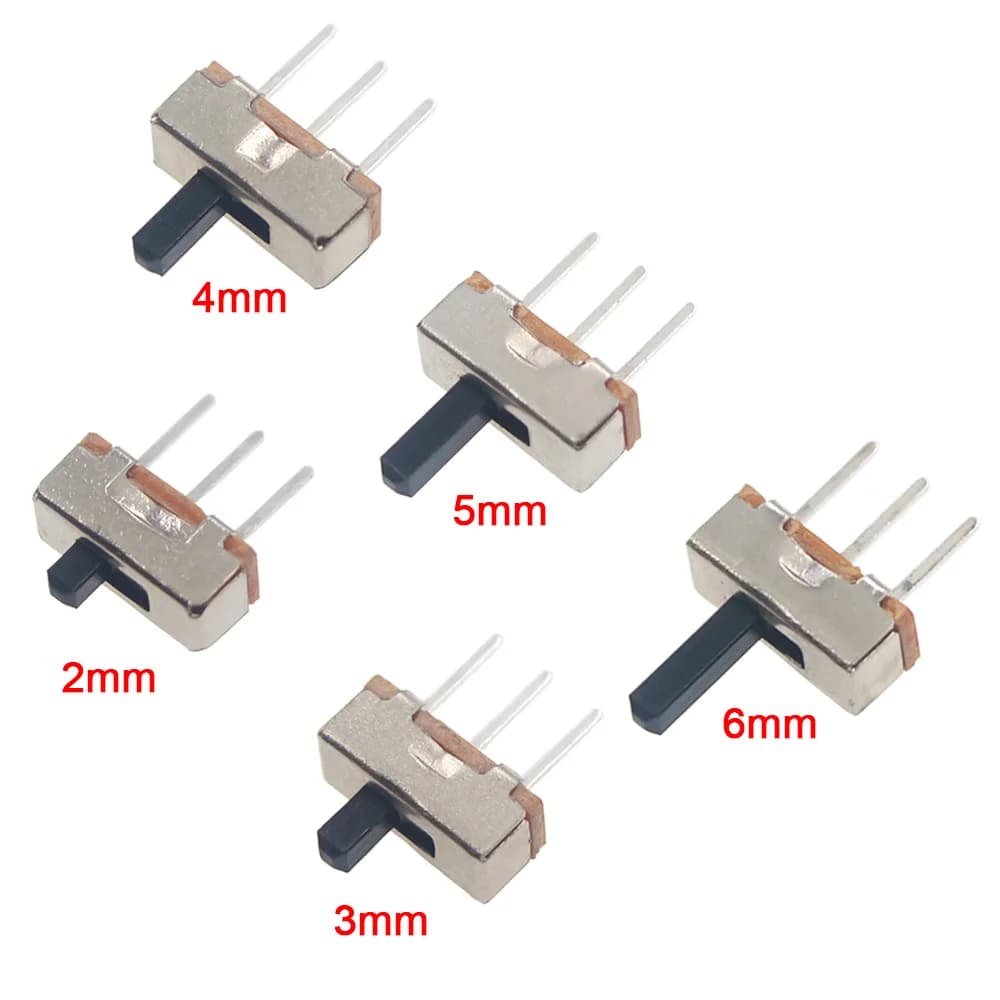 20Pcs SS12D00 Interruptor on-off mini Slide Switch 3pin 1P2T 2 Position High quality toggle switch Handle length:3MM/4MM/5MM/6MM - 2