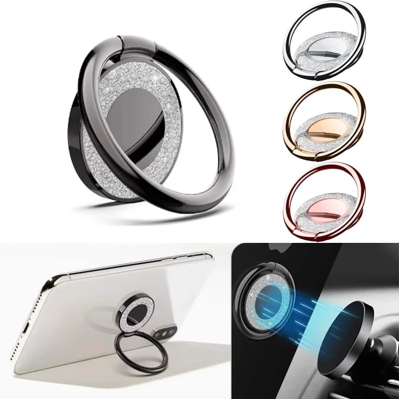 حامل هاتف محمول مع حلقة إصبع دوارة 360 درجة، حامل هاتف عالمي لـ iPhone والأجهزة اللوحية