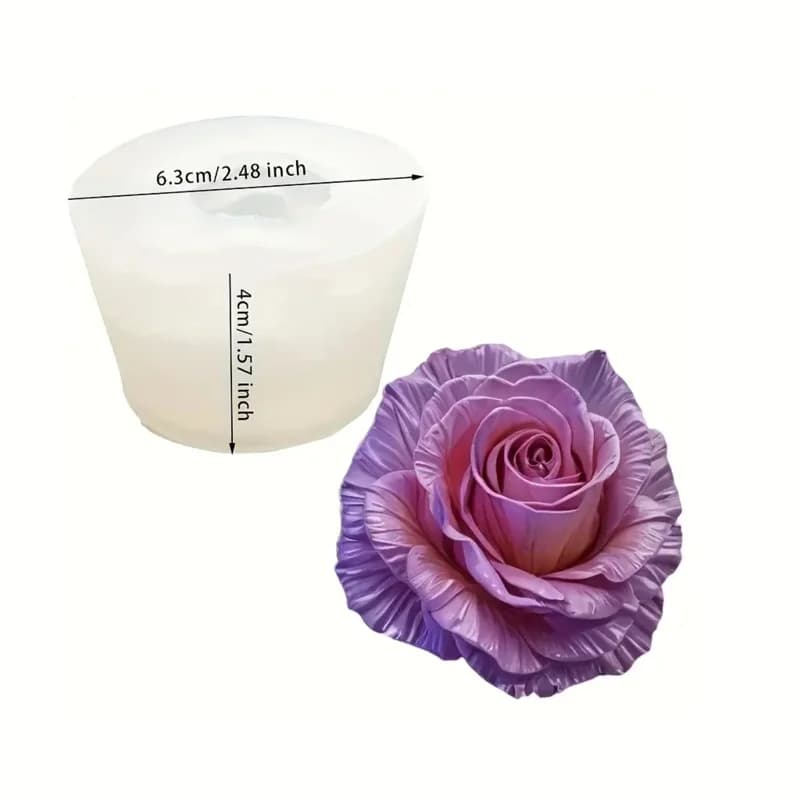 Realistic Flower-Shaped Candle Silicone Mold，Epoxy Resin，ClayDIYMold，ApplicableDIYMaking Candles，Aromatherapy，Soap，Gypsum，Decora - 3