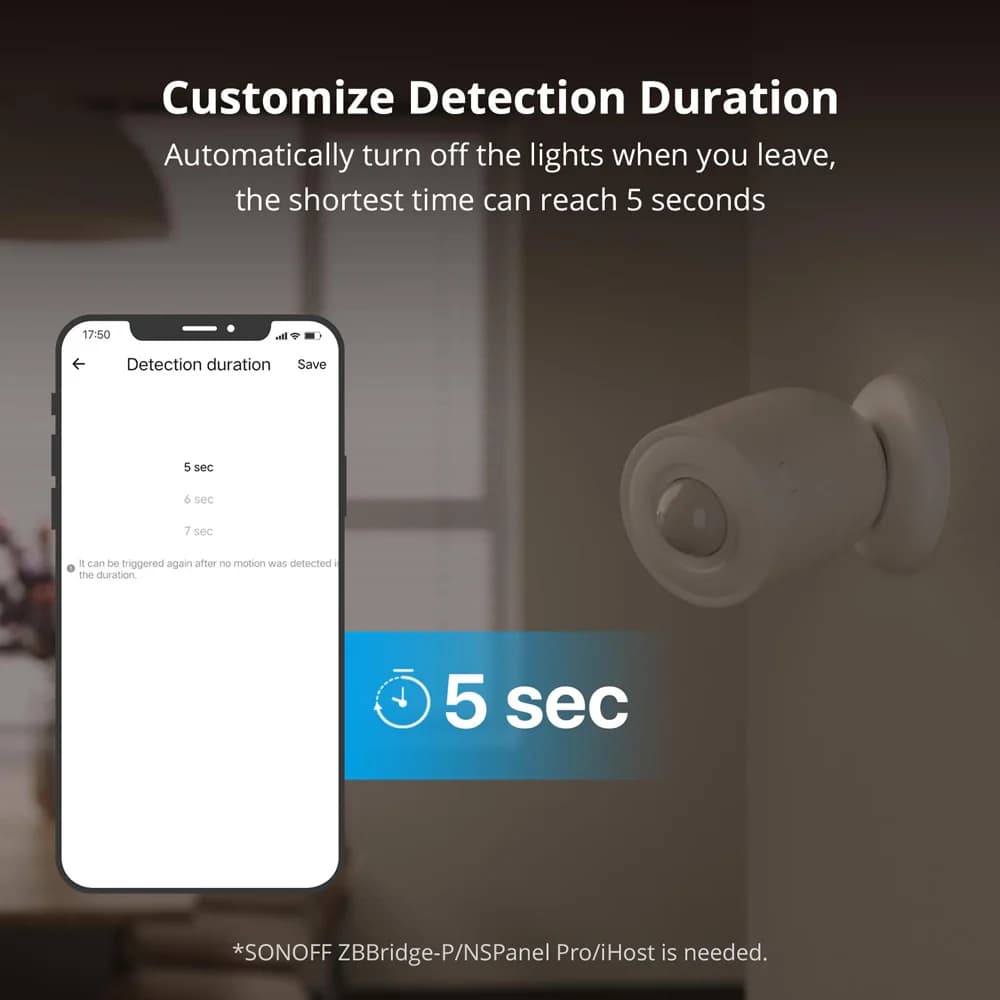 1-5PCS SONOFF SNZB-03P Zigbee Motion Sensor Trigger Smart Lighting & Home Security Works with Alexa Google Home via Zigbee Hub - 4