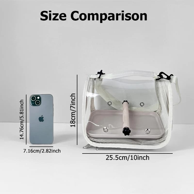 Portable Bird Travel Bag With Stand & Removable straps Breathable design Suitable for Small Pets and Birds Parrots Hamsters - 2