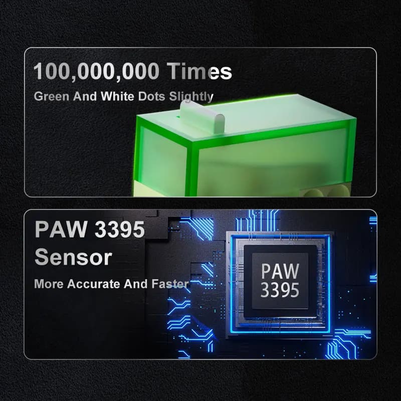 ماوس ألعاب AJAZZ AJ179 PRO PAW3395 لاسلكي/سلكي خفيف الوزن مع قاعدة شحن مغناطيسية، متوافق مع أجهزة الكمبيوتر المحمولة - 4