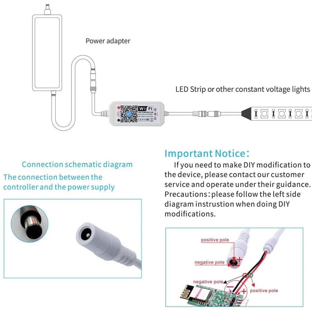 LED Smart WiFi Controller DC 12V 24V Dimmer MAGIC APP Voice Remote Control Dimming For COB 2835 Single Color LED Strip Lights - 3