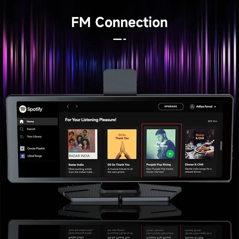 كاميرا Yangood بدقة 4K، 10.26 بوصة، نظام أندرويد للمعلومات التلقائية، Carplay، كاميرا خلفية بدقة 1080P، نظام تحديد المواقع، واي فاي، بلوتوث، مسجل فيديو السيارة - 5