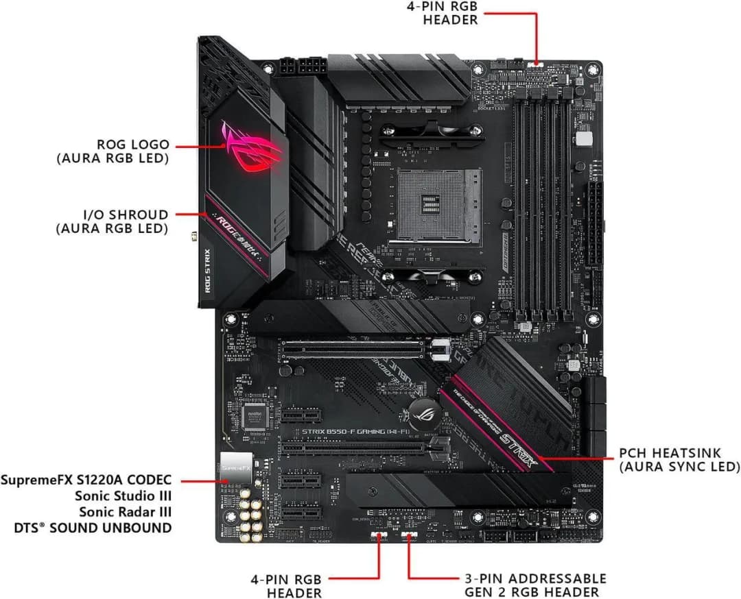 ASUS B550 Motherboard ROG STRIX B550-F GAMING WIFI Motherboard Socket AM4 DDR4 128GB support Ryzen 5 5600 Ryzen 7 5700 cpu - 3