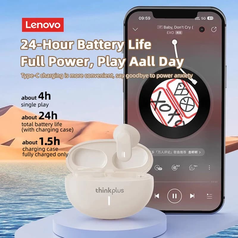 Choice Lenovo LP19 In-Ear HIFI Stereo Sound Music Headphones TWS Wireless Bluetooth Earphones HD Call Sport Headset With Mic New - 3