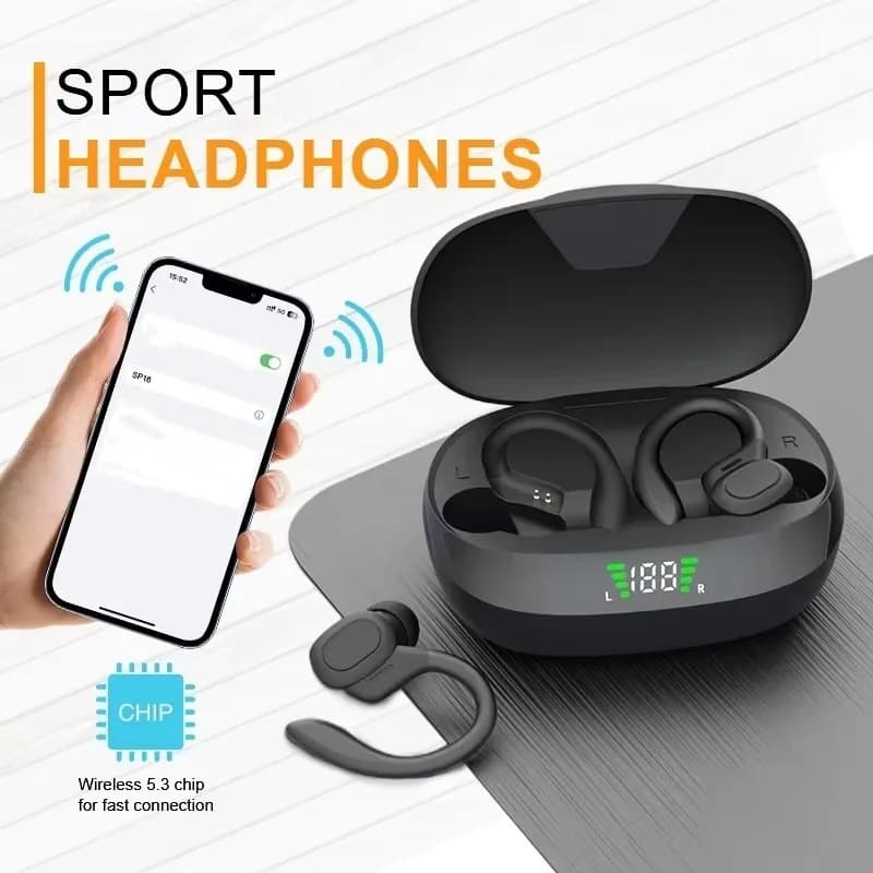 SP16 Wireless Earphones Ture Wireless Earbuds Ear Hook Sports HiFI Stereo Waterproof Headset With Mic TWS Headphone - 4
