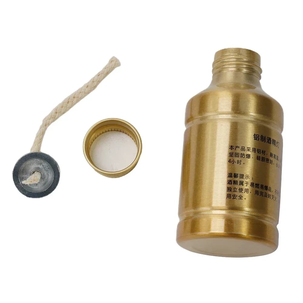 مصباح كحول محمول عالي الجودة، مصنوع من سبائك الألومنيوم، مثالي للتخييم والمشي لمسافات طويلة، سعة 100 مللي - 4