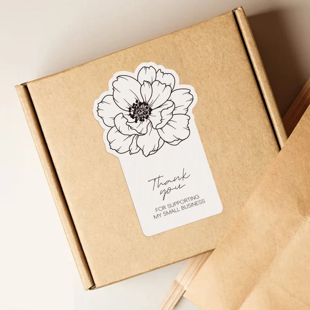 50pcs/pack of Irregular Flower Rectangular Stickers for Small Business Gift Box Sealing Stickers Adhesive Packaging Stickers - 5