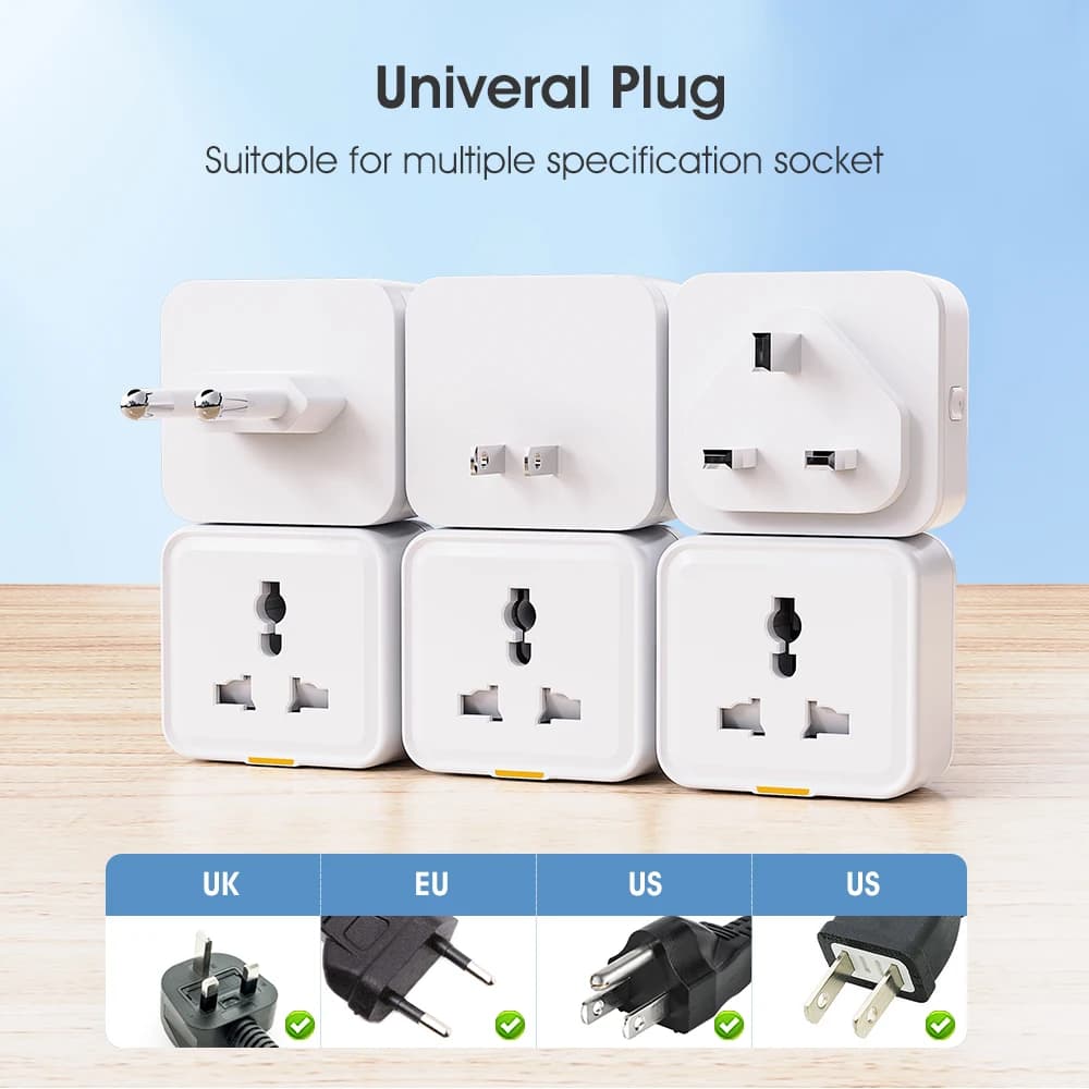 Tuya Smart Home Plug and Socket Wireless WIFI UK EU US Universal 16A Travel Adapter Conversion Socket Power Monitoring - 2