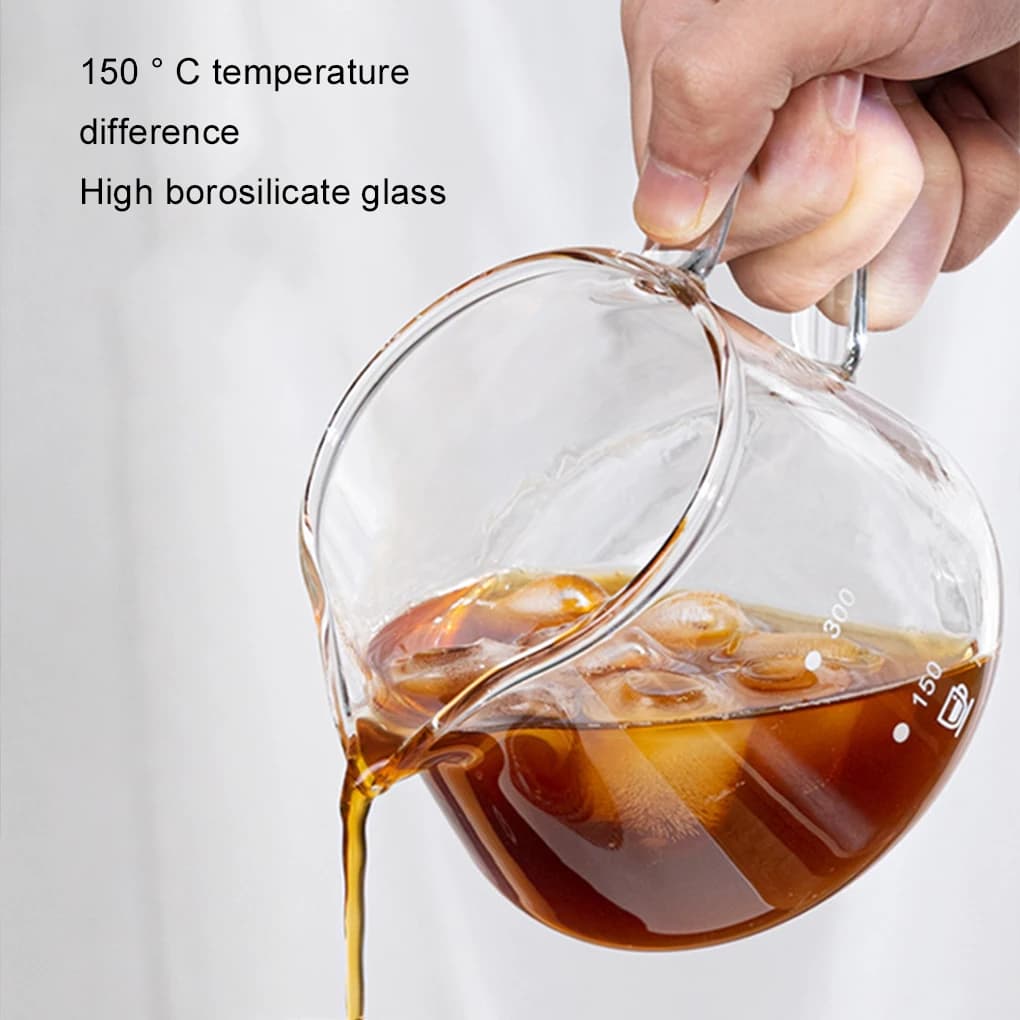 Small Glass Coffee Server 450ml/600ml Iced Tea Water Pour Over Brew Maker Drip Household Office Picnic Pot Kitchen Drinkware - 3