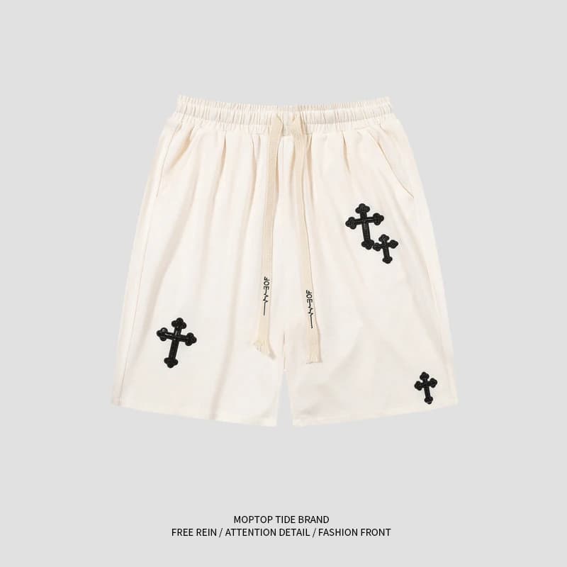 European and American Hip-hop Japanese Sports Five-point Pants Men's Trendy Brand Street Loose Wide-leg Casual Drawstring Shorts - 3