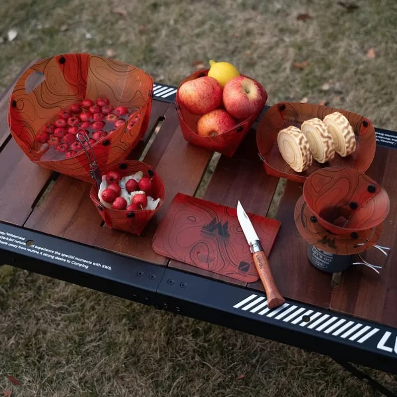 Foldable Camping Tableware Portable Bowl Dinner Plate Coffee Filter Heat-resistant Bowl Plate Set Camp Cooking Supplies - 4