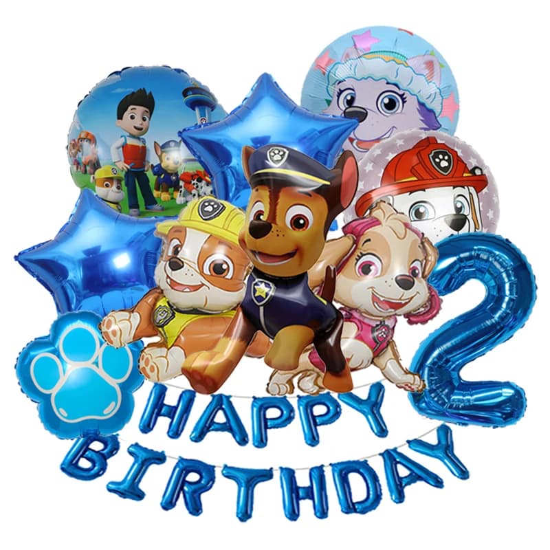 PAW Patrol Balloon Birthday Banner Decoration Aluminum Film Digital Balloon Set Dog Chase Marshall Skye Kids Party Supplies Toys - 2