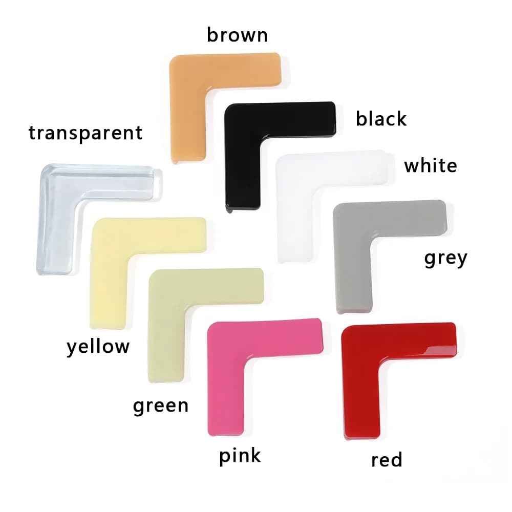 غطاء حماية زوايا النوافذ من السيليكون، مضاد للتصادم، مناسب للألومنيوم والفولاذ، 4 قطع - 6