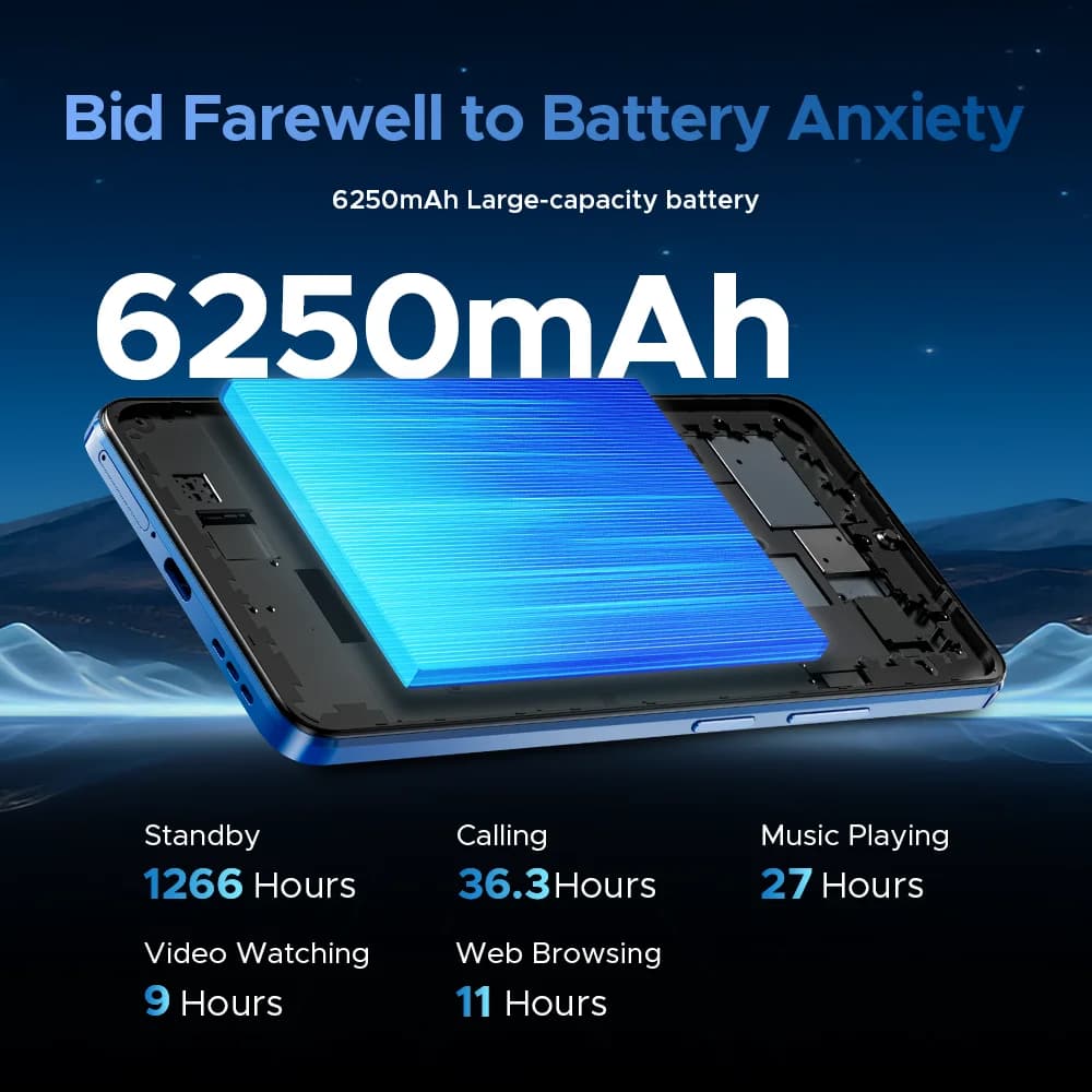 Global Version DOOGEE Note 59 5G Smart Phone Android 15 6250mAh Large Battery 6.75" 120Hz 8GB RAM 128GB ROM NFC Mobile Phone - 4