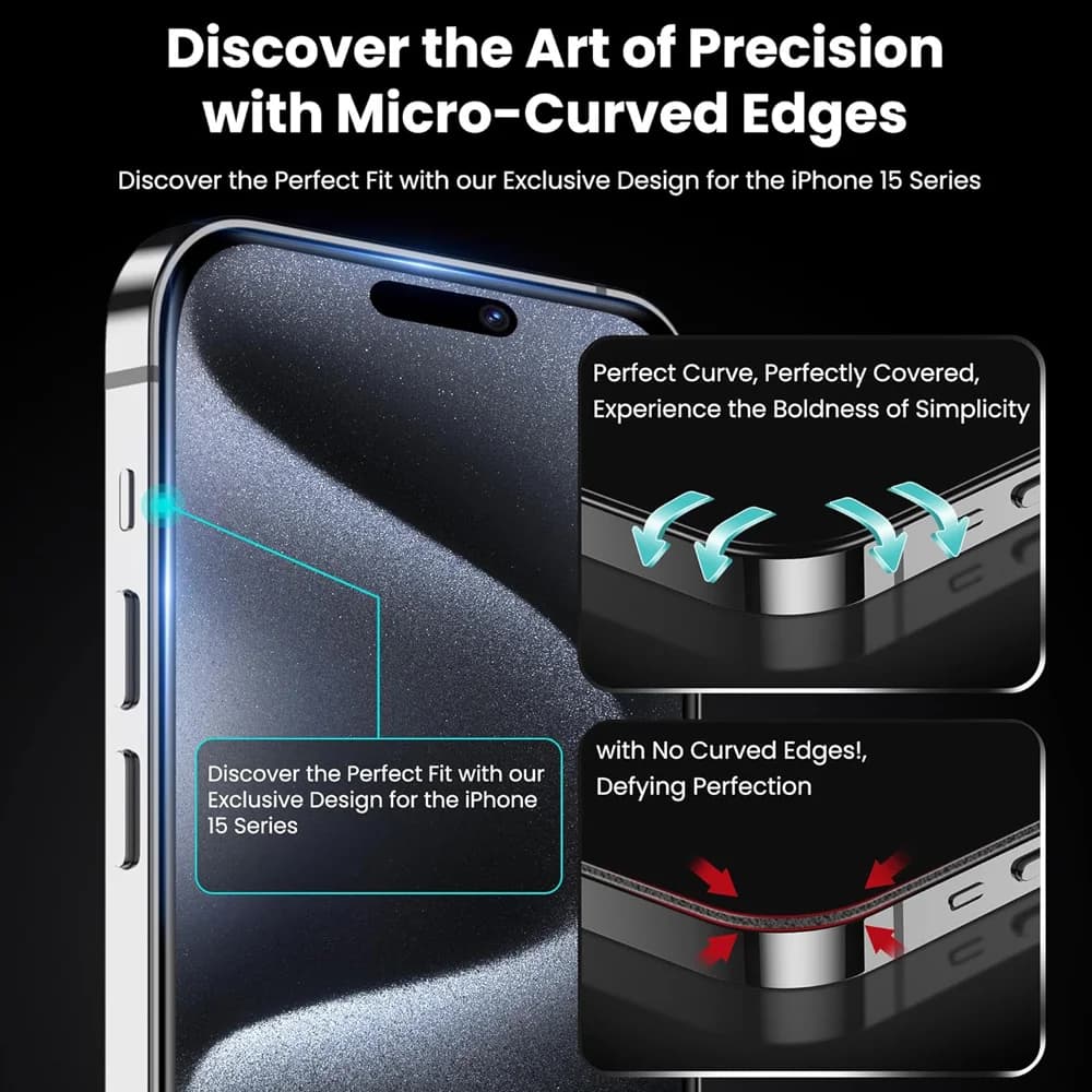 حماية شاشة عالية الدقة لـ iPhone 16 15 17 14 13 12 11 Pro Max زجاج مقسى iPhone15 Pro غطاء عدسة الكاميرا iPhone16 Plus 13 Mini - 6