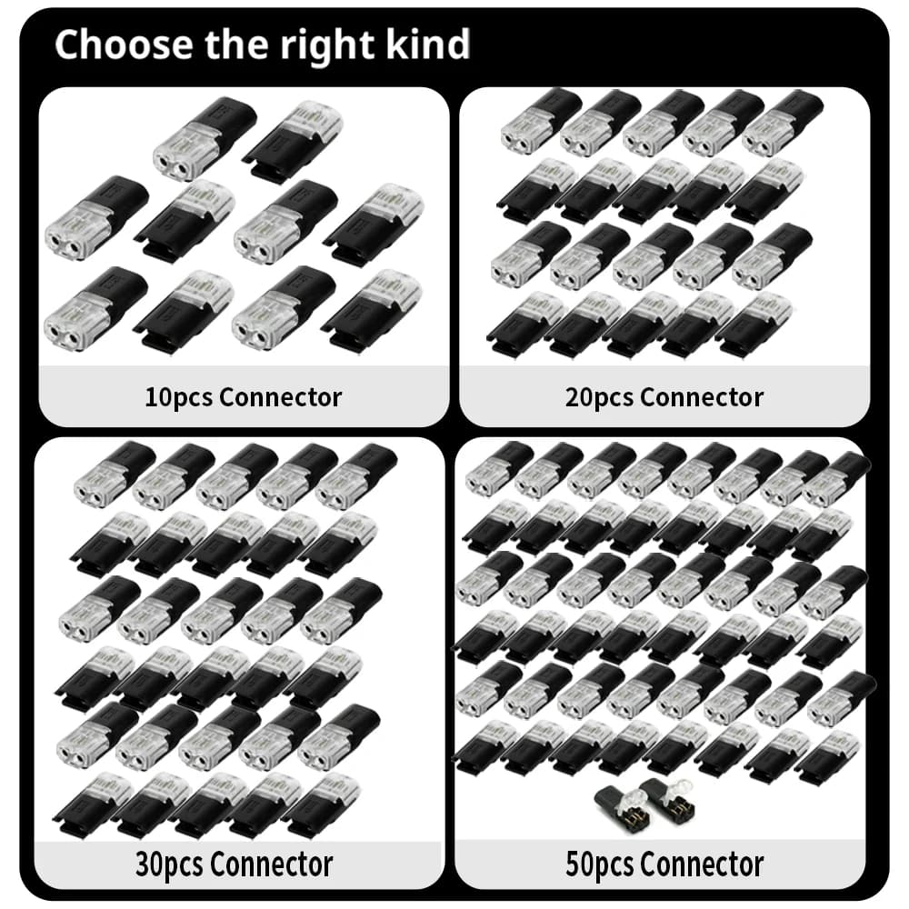 10-50 قطعة موصل كهربائي مقاوم للماء 2 دبوس قابس سلك سيارة كابل موصل كهربائي سيارة شريط طرفي - 6