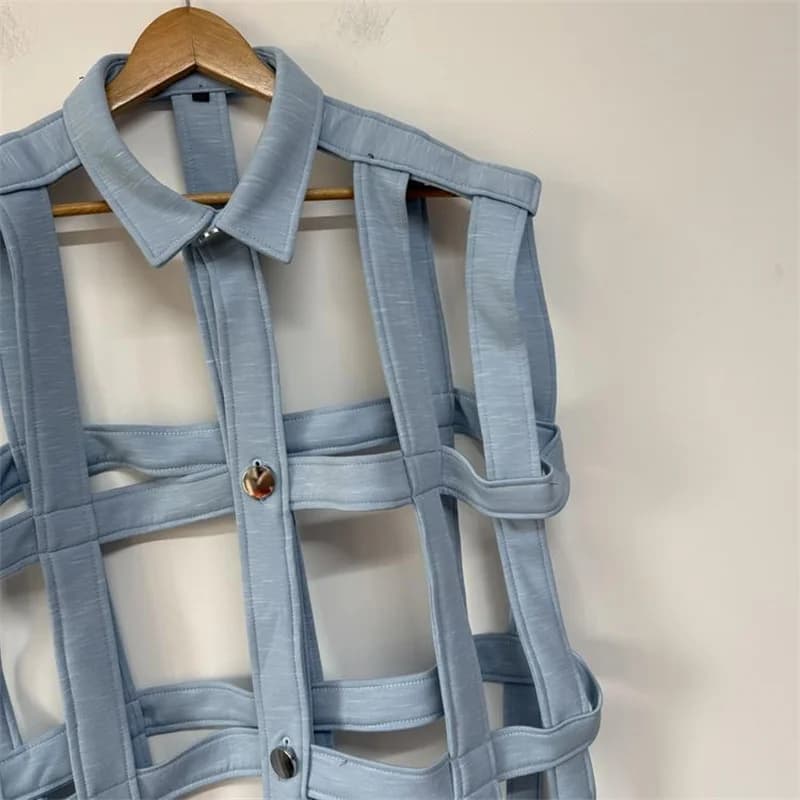 قمصان وبلوزات أحادية الصدر من ماركة Tide، تصميم عصري ومميز، قميص أجوكير مجوف للسيدات - 3